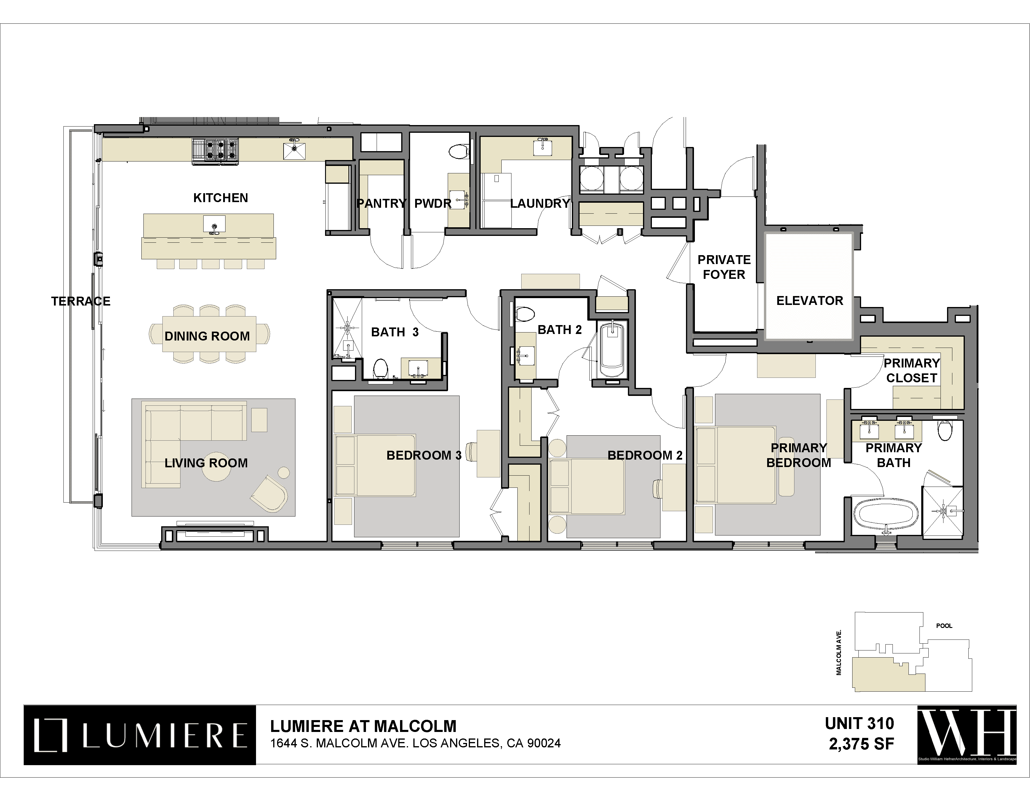 Floor plan of Residence 310 at Lumiere at Malcolm