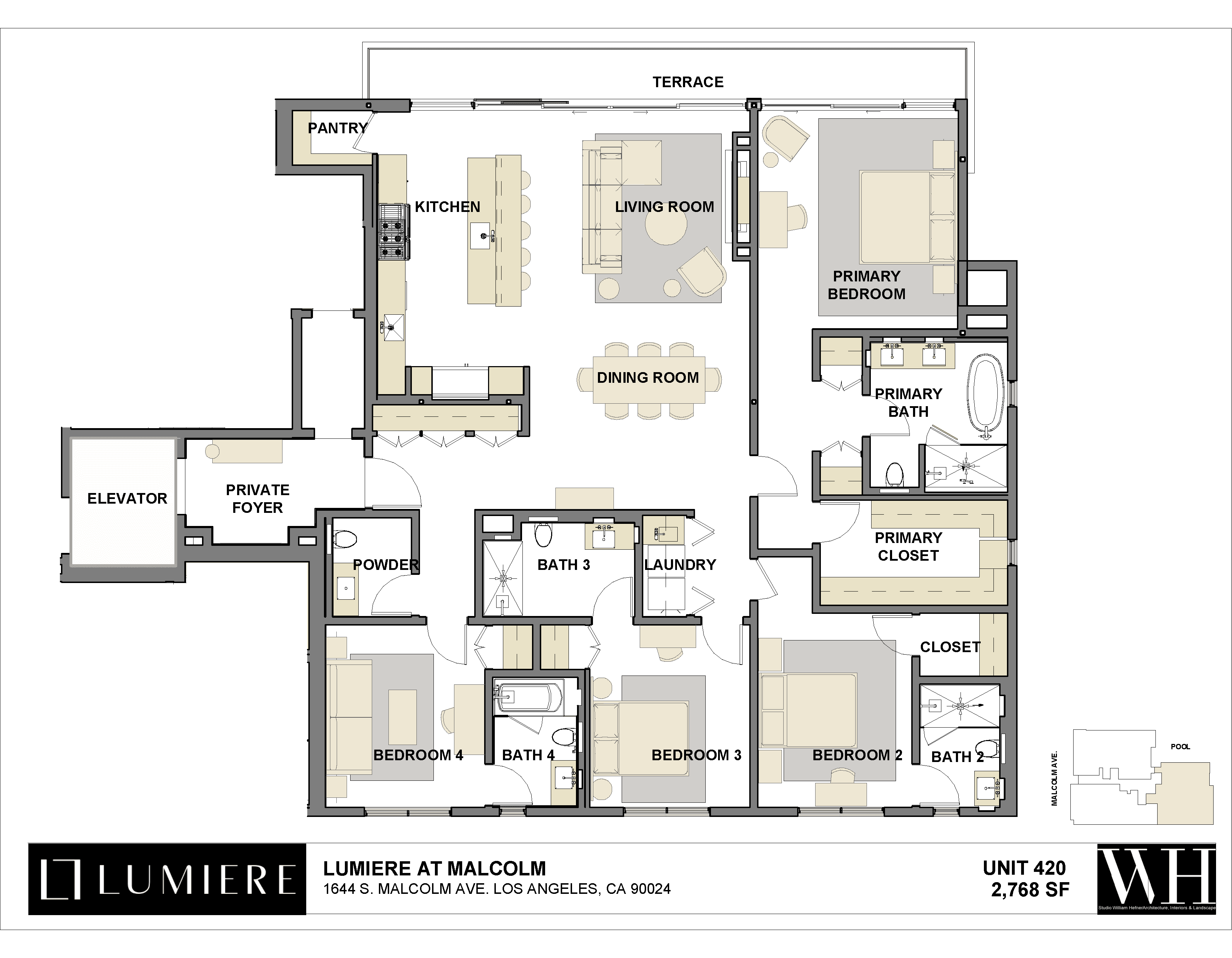 Floor plan of Residence 420 at Lumiere at Malcolm