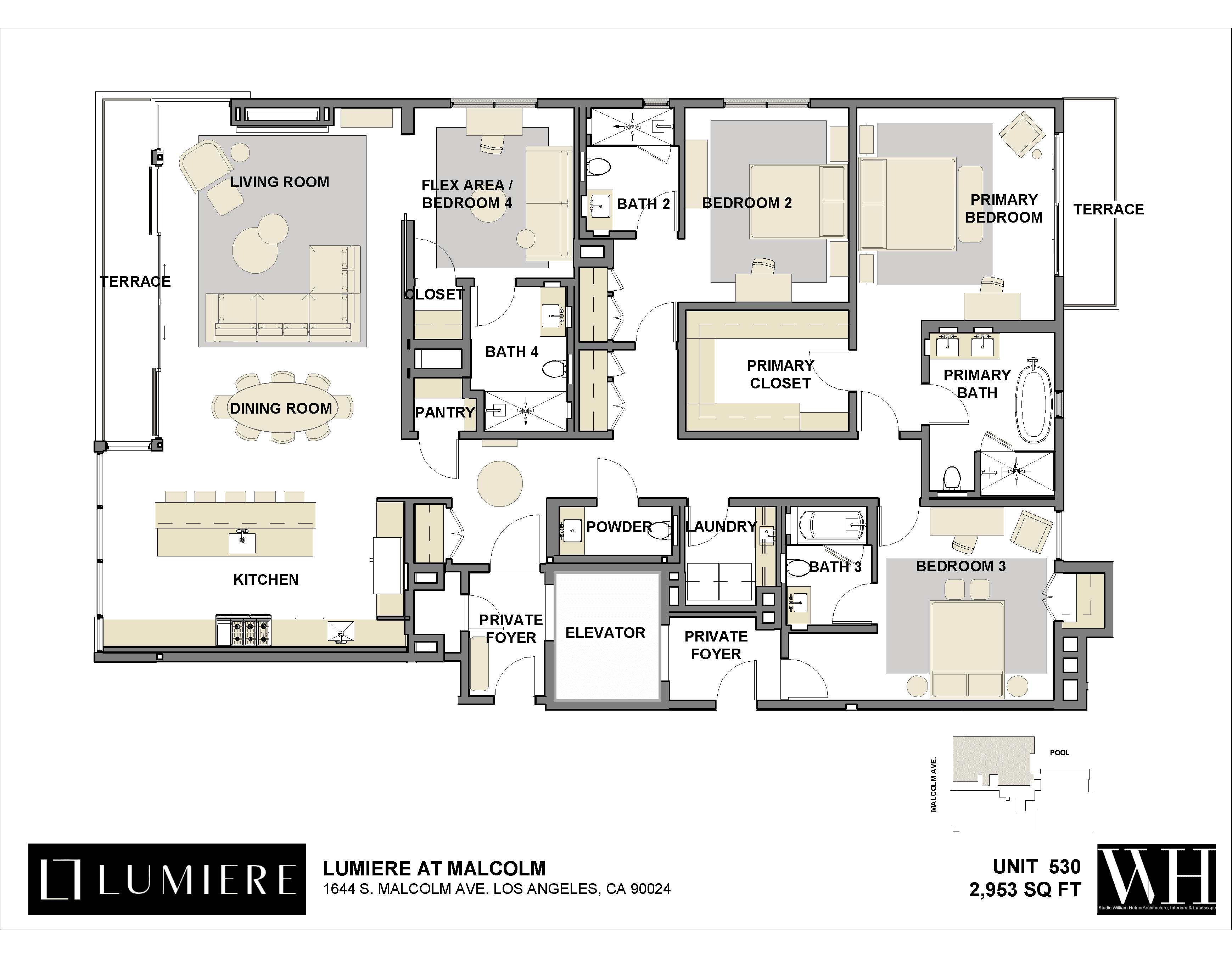 Floor plan of Residence 530 at Lumiere at Malcolm